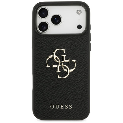 Guess Grained Big 4G &amp; Classic Logo case for iPhone 17 Pro Max - black_2