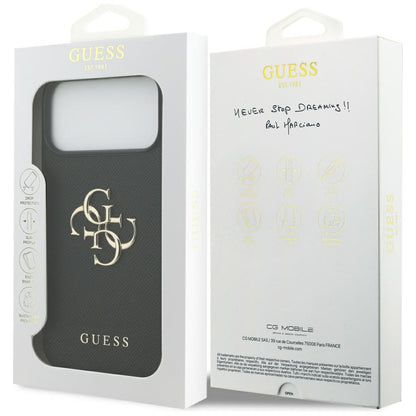 Guess Grained Big 4G &amp; Classic Logo case for iPhone 17 Pro Max - black_7