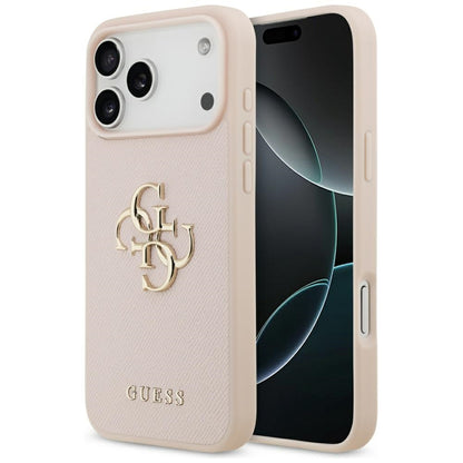 Guess Grained Big 4G &amp; Classic Logo Case for iPhone 17 Pro Max - Pink_0