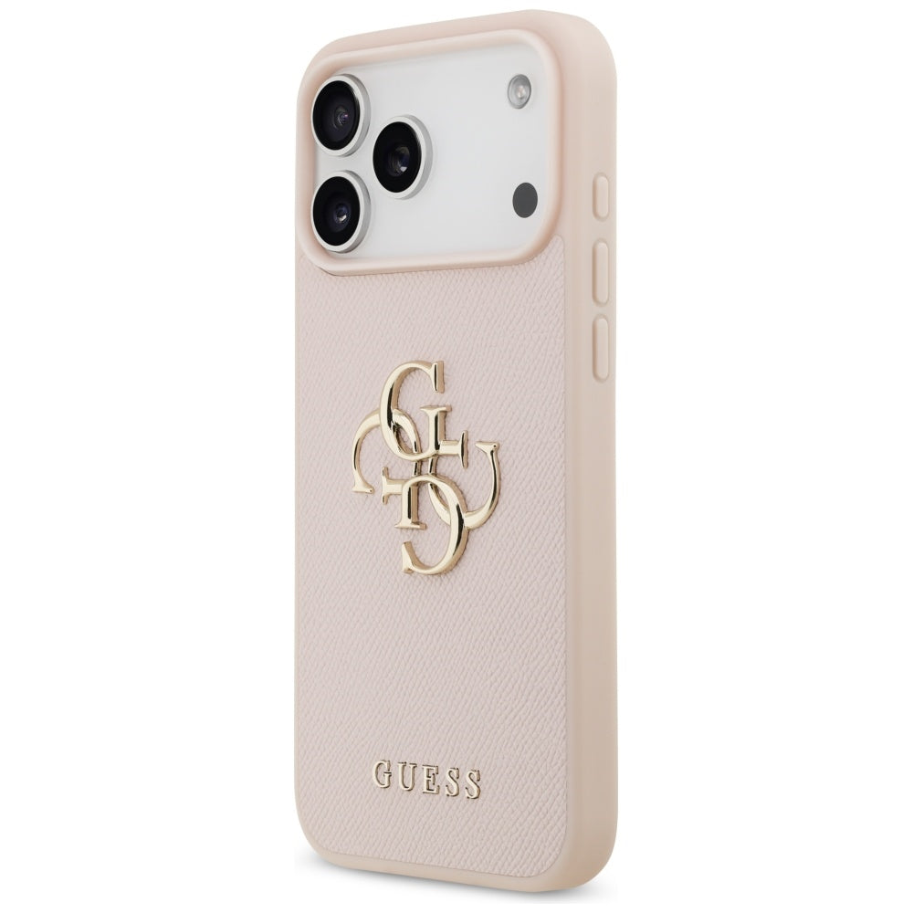 Guess Grained Big 4G &amp; Classic Logo Case for iPhone 17 Pro Max - Pink_1