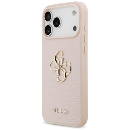 Guess Grained Big 4G &amp; Classic Logo Case for iPhone 17 Pro Max - Pink_1