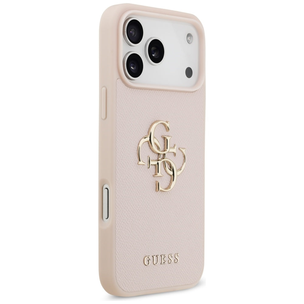 Guess Grained Big 4G &amp; Classic Logo Case for iPhone 17 Pro Max - Pink_3