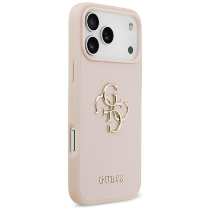 Guess Grained Big 4G &amp; Classic Logo Case for iPhone 17 Pro Max - Pink_3
