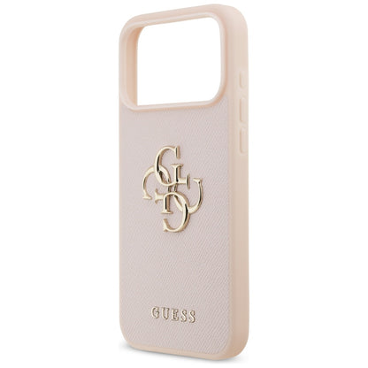 Guess Grained Big 4G &amp; Classic Logo Case for iPhone 17 Pro Max - Pink_5