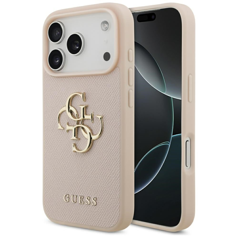 Guess Grained Big 4G &amp; Classic Logo iPhone 17 Pro Case - Pink_0