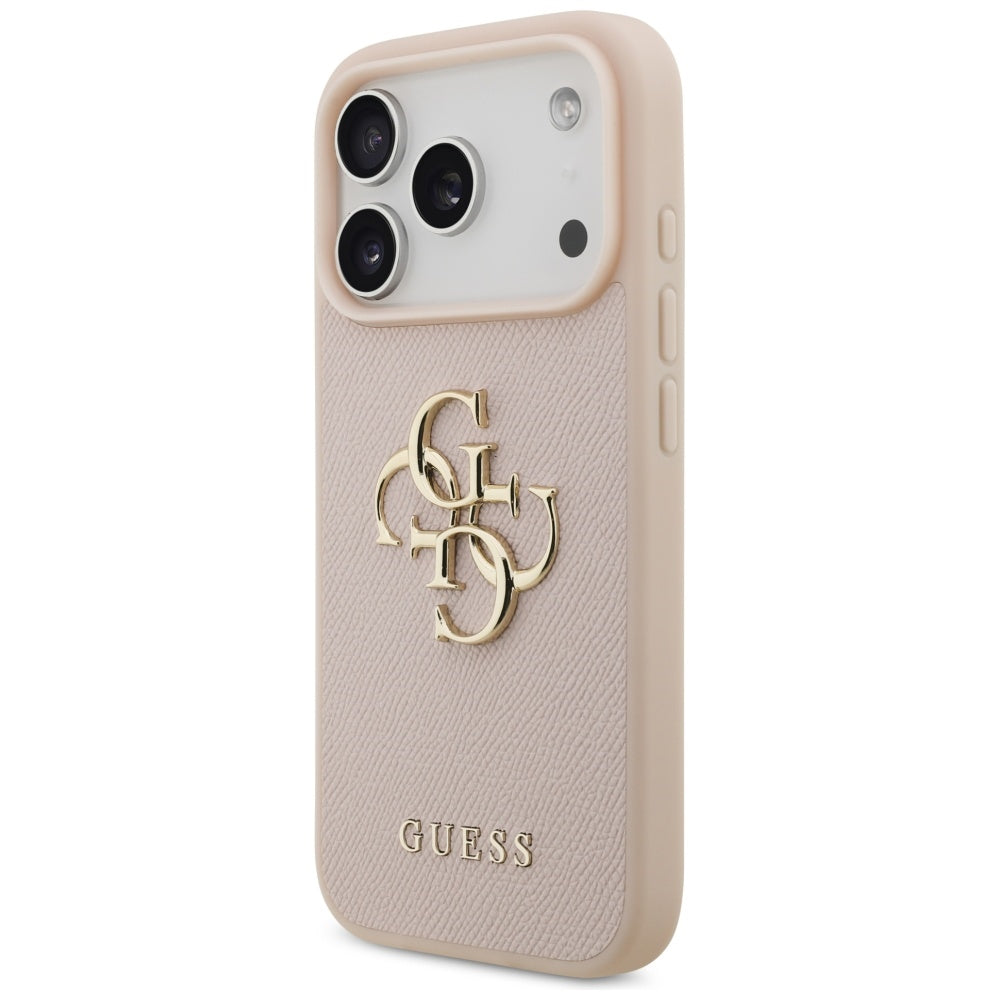 Guess Grained Big 4G &amp; Classic Logo iPhone 17 Pro Case - Pink_1