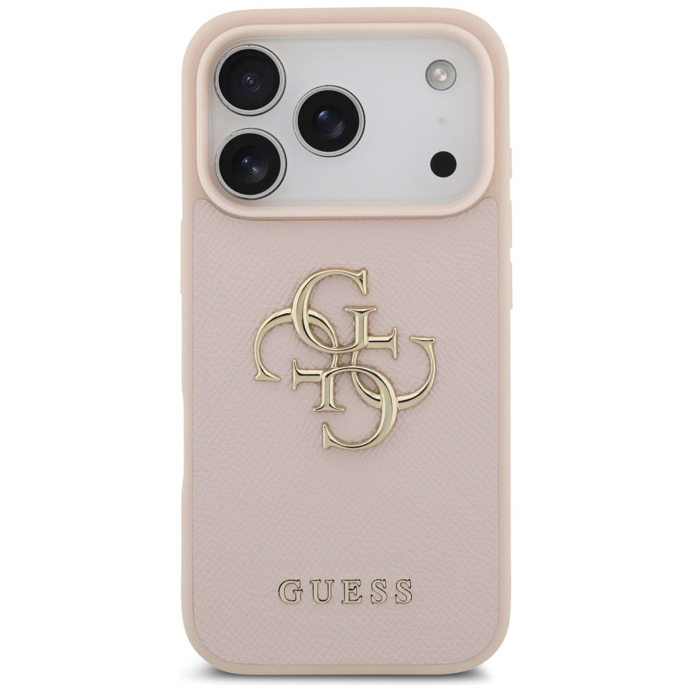 Guess Grained Big 4G &amp; Classic Logo iPhone 17 Pro Case - Pink_2