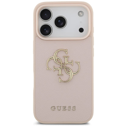 Guess Grained Big 4G &amp; Classic Logo iPhone 17 Pro Case - Pink_2
