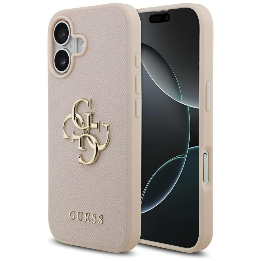 Guess Grained Big 4G &amp; Classic Logo iPhone 17 Case - Pink_0