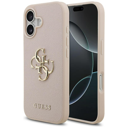 Guess Grained Big 4G &amp; Classic Logo iPhone 17 Case - Pink_0