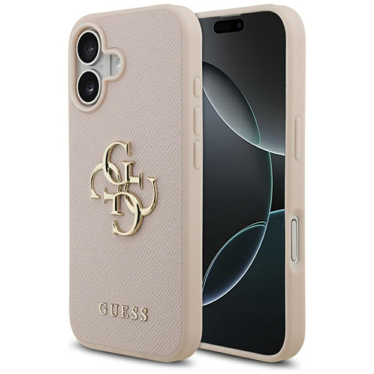 Guess Grained Big 4G &amp; Classic Logo iPhone 17 Case - Pink_0