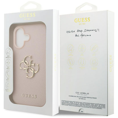 Guess Grained Big 4G &amp; Classic Logo iPhone 17 Case - Pink_7