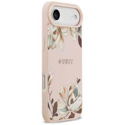 Guess Grained Flowers Classic Logo MagSafe iPhone Air Case - Pink_3
