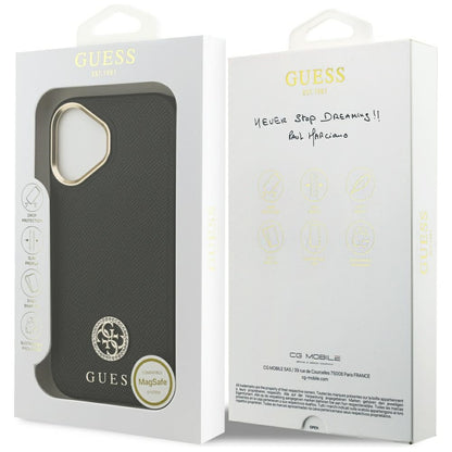 Guess Grained Strass Logo MagSafe case for iPhone 17 - black_7