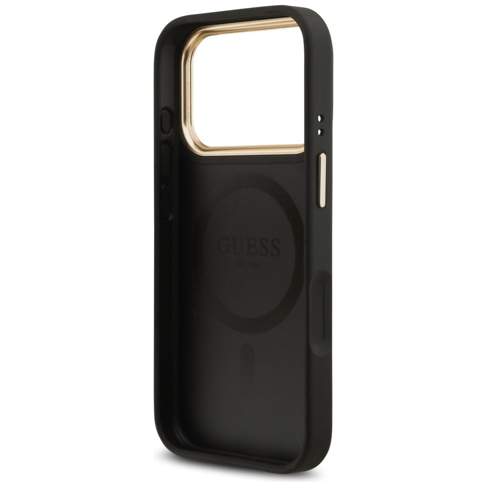 Guess Grained Strass Logo MagSafe case for iPhone 17 Pro - black_6