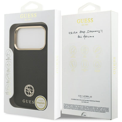 Guess Grained Strass Logo MagSafe case for iPhone 17 Pro - black_7