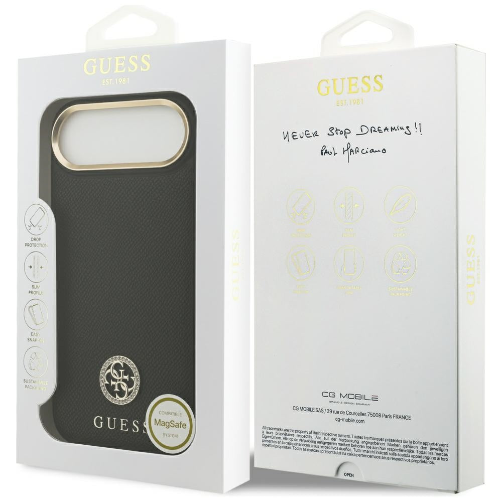 Guess Grained Strass Logo MagSafe case for iPhone Air - black_7