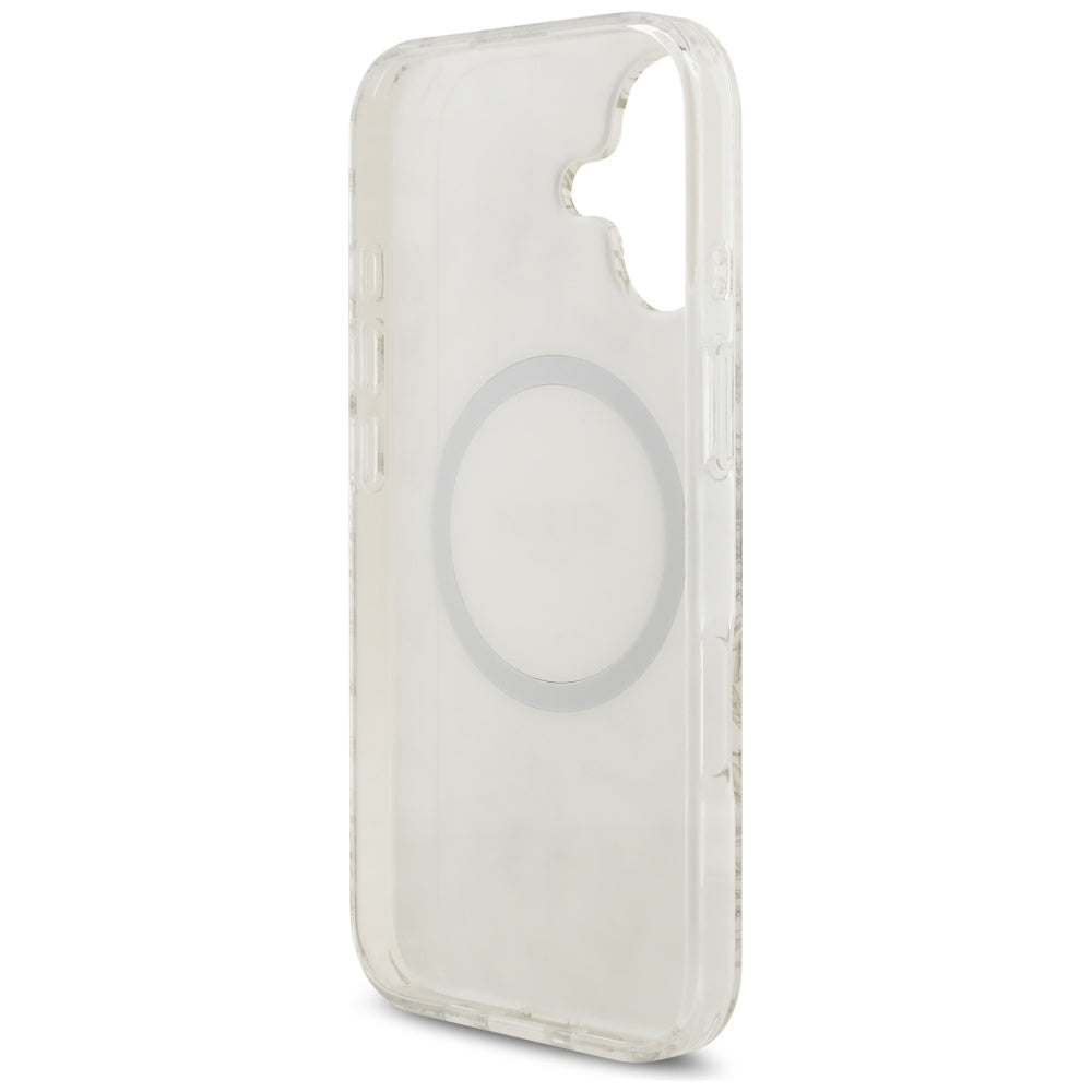 Guess IML Flowers Electro Pearl Strap MagSafe case for iPhone 17 - white_6