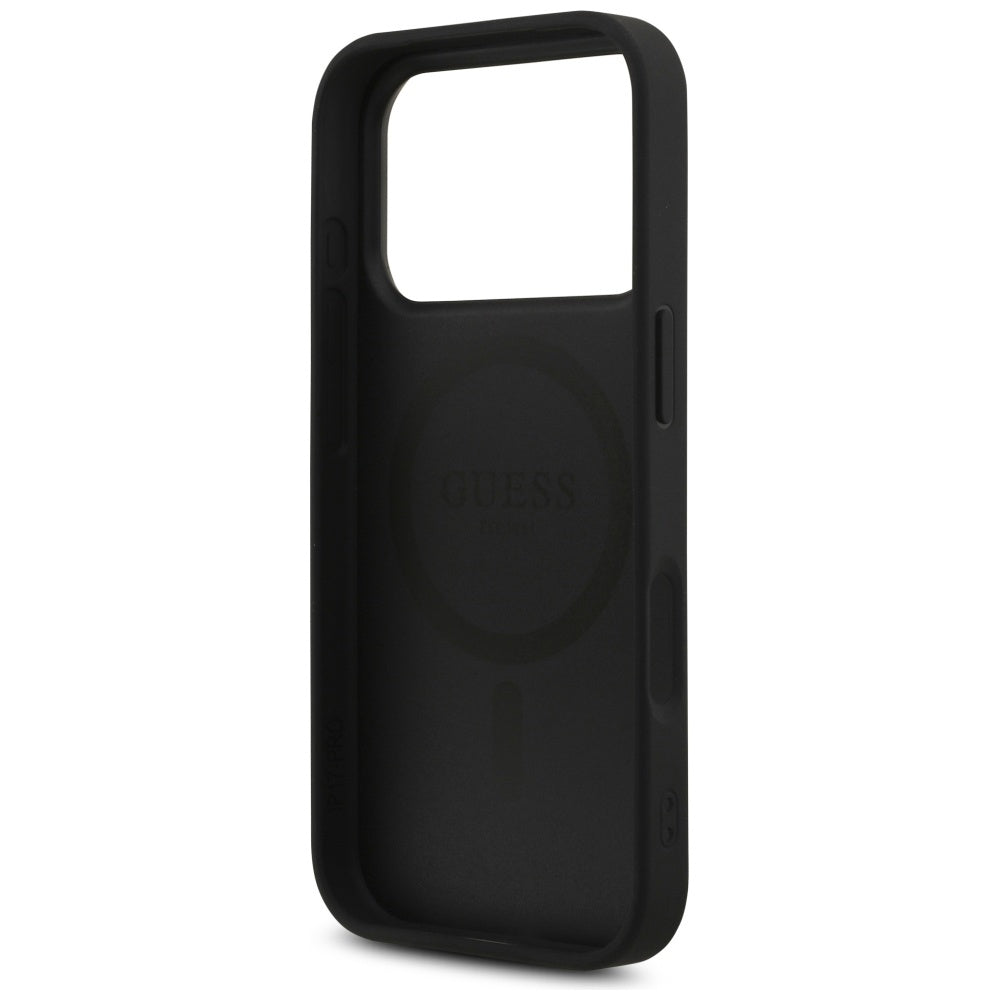 Guess Leather 4G Triangle Strass MagSafe Case for iPhone 17 Pro - Black_6
