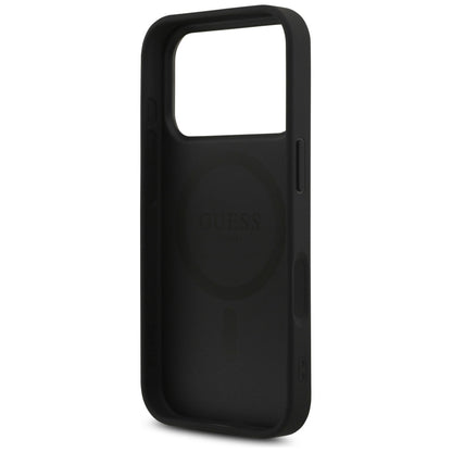 Guess Leather 4G Triangle Strass MagSafe Case for iPhone 17 Pro - Black_6