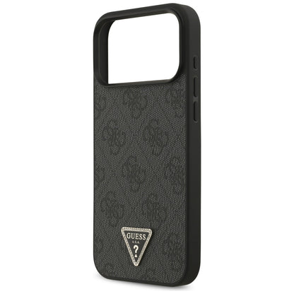 Guess Leather 4G Triangle Strass MagSafe Case for iPhone 17 Pro Max - Black_5