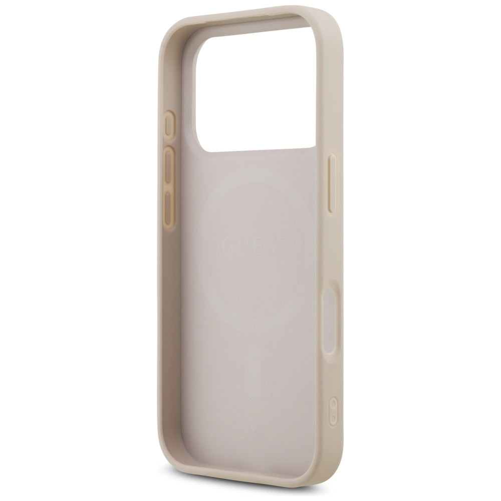 Guess Leather 4G Triangle Strass MagSafe Case for iPhone 17 Pro - Pink_6