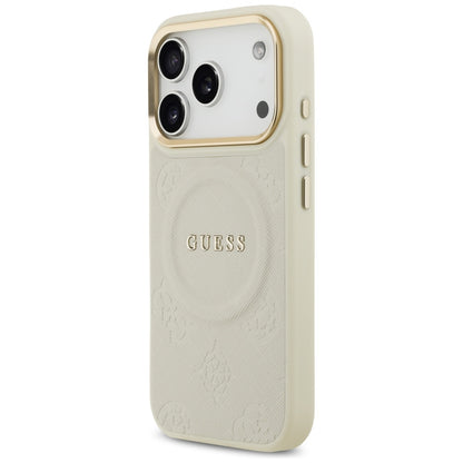 Guess Peony Hot Stamp MagSafe Case for iPhone 17 Pro - Beige_1