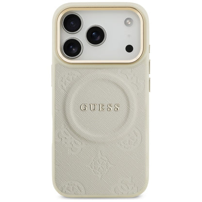 Guess Peony Hot Stamp MagSafe Case for iPhone 17 Pro - Beige_2