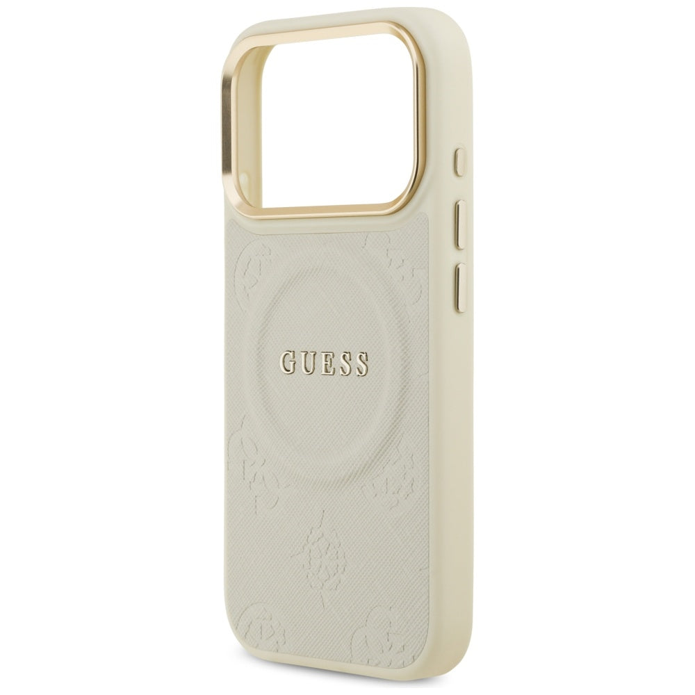 Guess Peony Hot Stamp MagSafe Case for iPhone 17 Pro - Beige_5