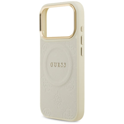 Guess Peony Hot Stamp MagSafe Case for iPhone 17 Pro - Beige_5