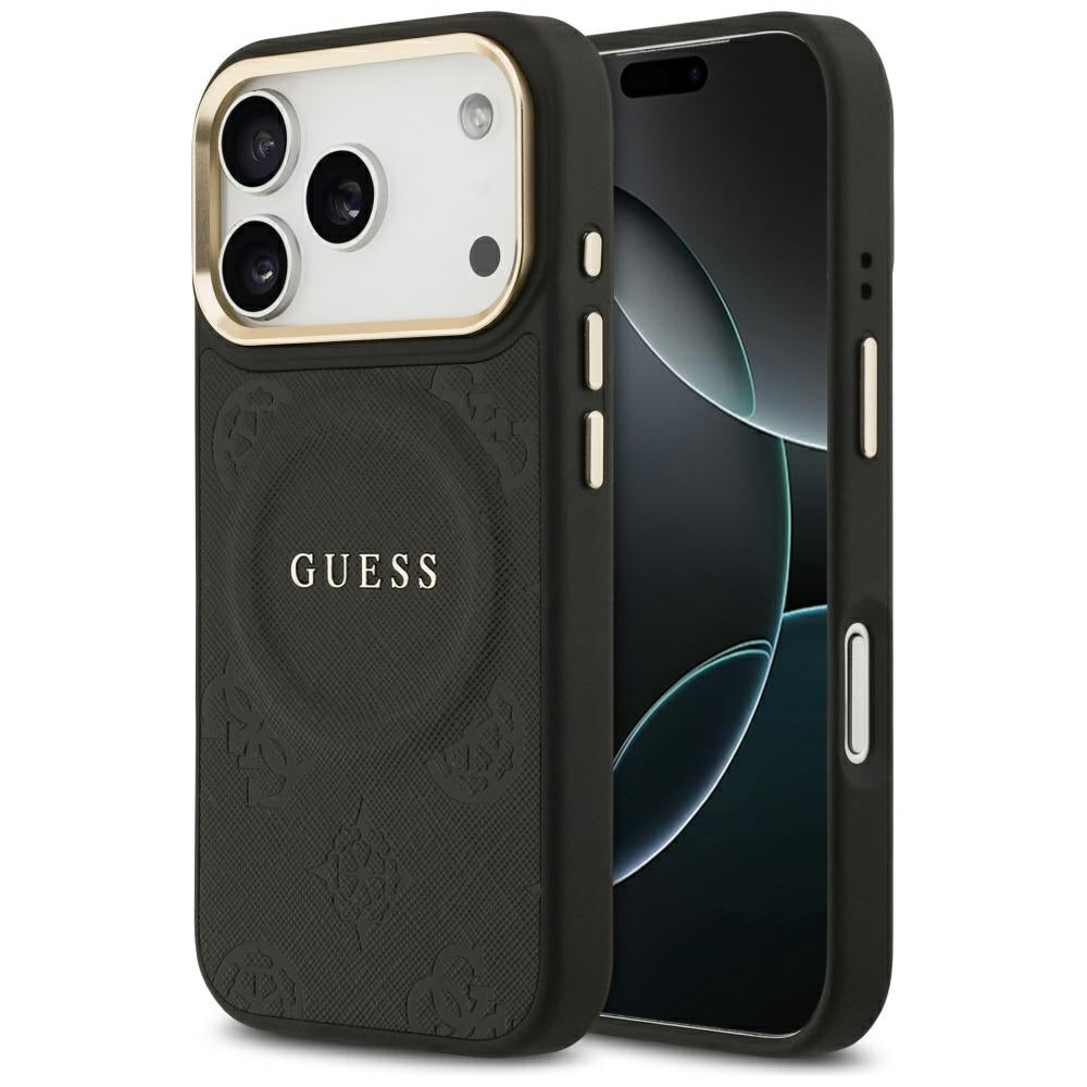 Guess Peony Hot Stamp MagSafe Case for iPhone 17 Pro - Black_0
