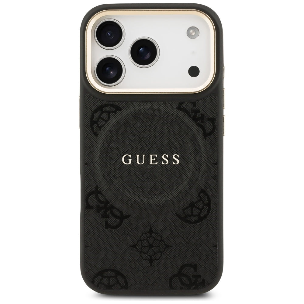 Guess Peony Hot Stamp MagSafe Case for iPhone 17 Pro - Black_2