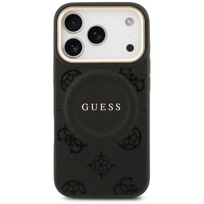 Guess Peony Hot Stamp MagSafe Case for iPhone 17 Pro - Black_2