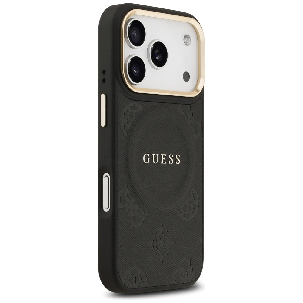 Guess Peony Hot Stamp MagSafe Case for iPhone 17 Pro - Black_3