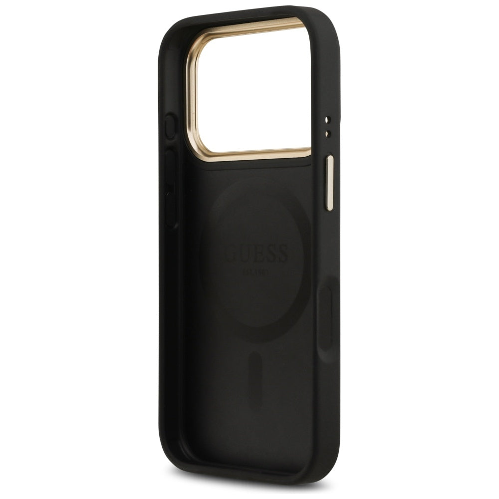 Guess Peony Hot Stamp MagSafe Case for iPhone 17 Pro - Black_6