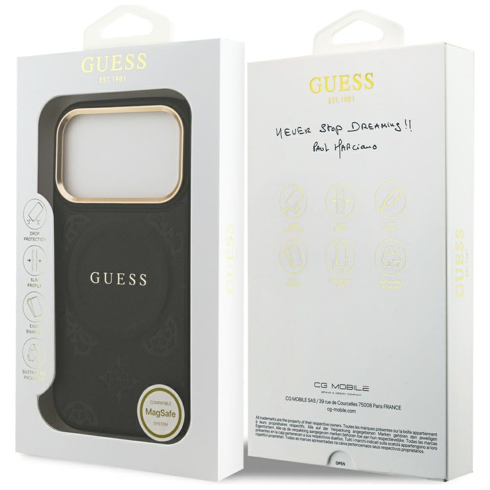 Guess Peony Hot Stamp MagSafe Case for iPhone 17 Pro - Black_7