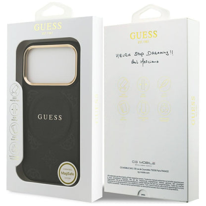 Guess Peony Hot Stamp MagSafe Case for iPhone 17 Pro - Black_7