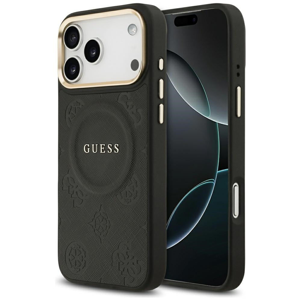 Guess Peony Hot Stamp MagSafe Case for iPhone 17 Pro Max - Black_0