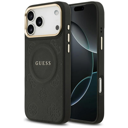 Guess Peony Hot Stamp MagSafe Case for iPhone 17 Pro Max - Black_0
