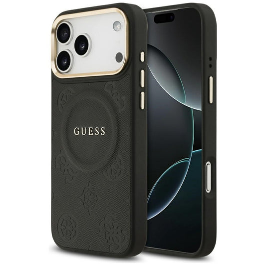 Guess Peony Hot Stamp MagSafe Case for iPhone 17 Pro Max - Black_0