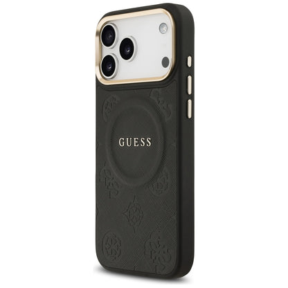 Guess Peony Hot Stamp MagSafe Case for iPhone 17 Pro Max - Black_1