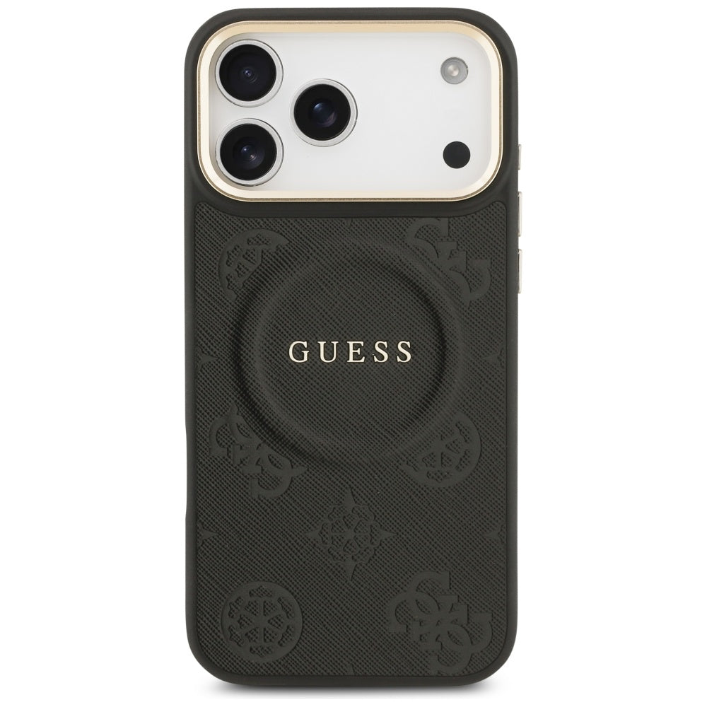 Guess Peony Hot Stamp MagSafe Case for iPhone 17 Pro Max - Black_2