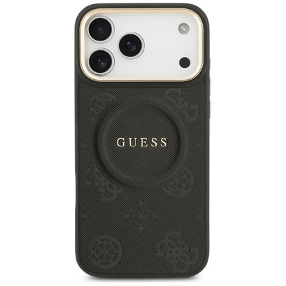 Guess Peony Hot Stamp MagSafe Case for iPhone 17 Pro Max - Black_2