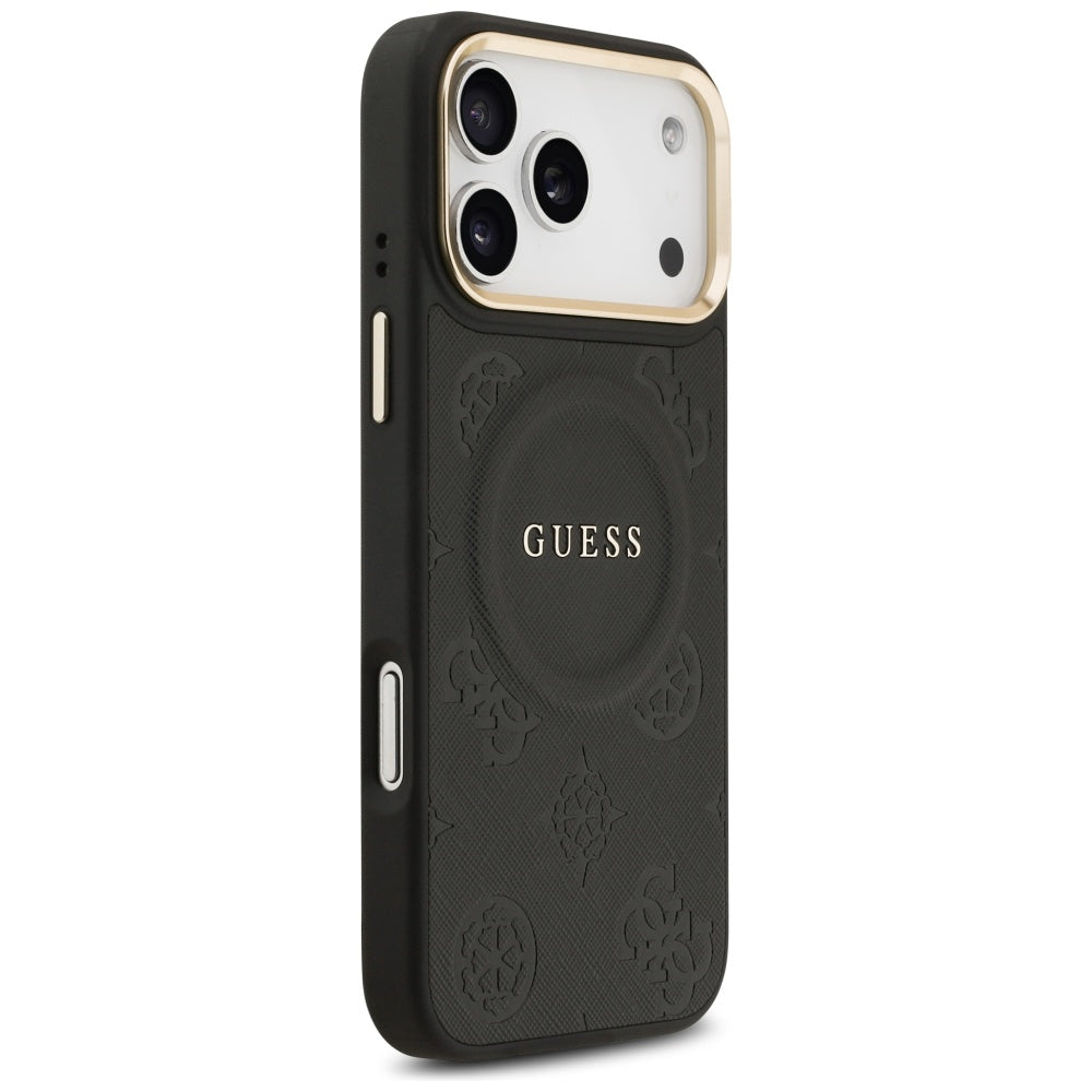 Guess Peony Hot Stamp MagSafe Case for iPhone 17 Pro Max - Black_3