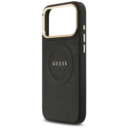 Guess Peony Hot Stamp MagSafe Case for iPhone 17 Pro Max - Black_5