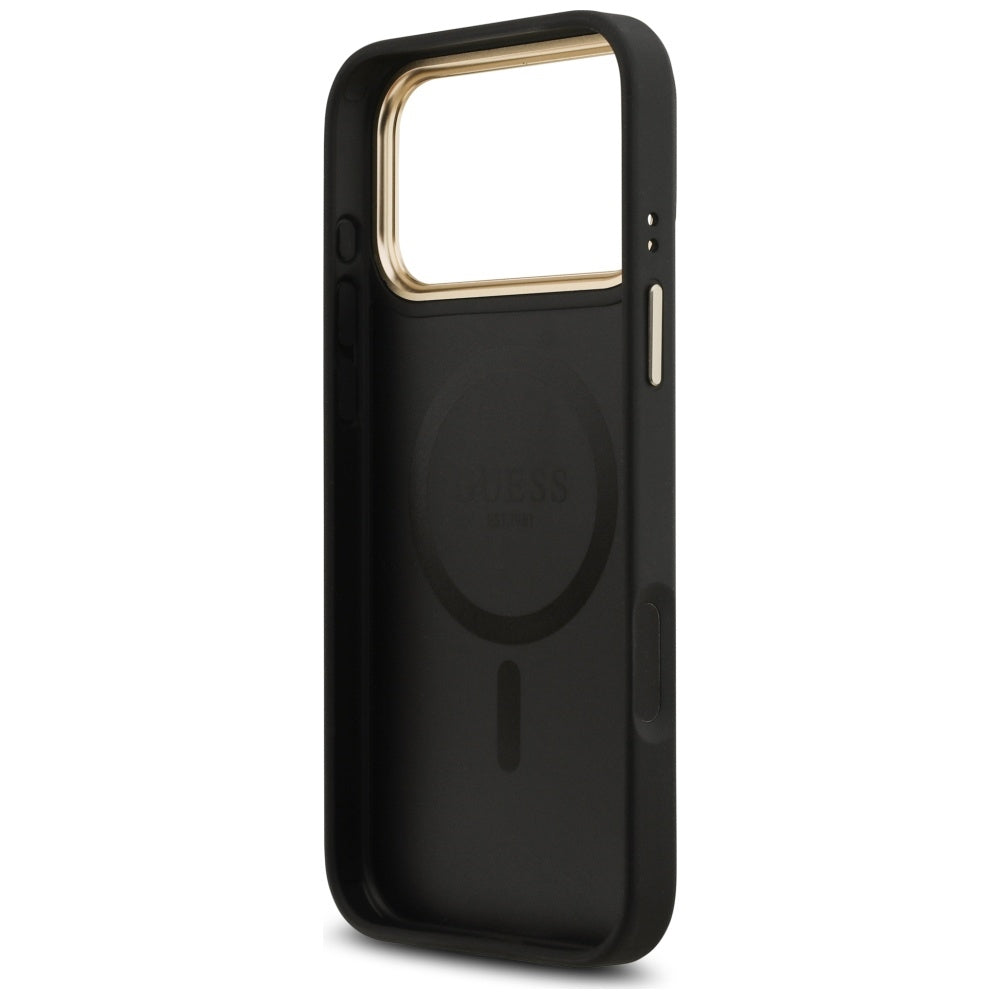 Guess Peony Hot Stamp MagSafe Case for iPhone 17 Pro Max - Black_6