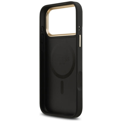 Guess Peony Hot Stamp MagSafe Case for iPhone 17 Pro Max - Black_6