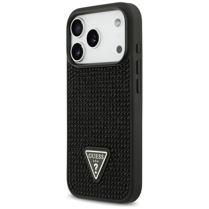 Guess Rhinestone Triangle Logo Case for iPhone 17 Pro - Black_1