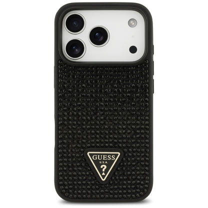 Guess Rhinestone Triangle Logo Case for iPhone 17 Pro - Black_2