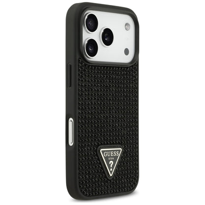 Guess Rhinestone Triangle Logo Case for iPhone 17 Pro - Black_3